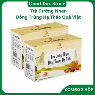 COMBO 2 HỘP Trà dưỡng nhan đồng trùng hạ thảo Quê Việt - Hộp 150g (10g x 15 túi) có ship HỎA TỐC ở TPHCM