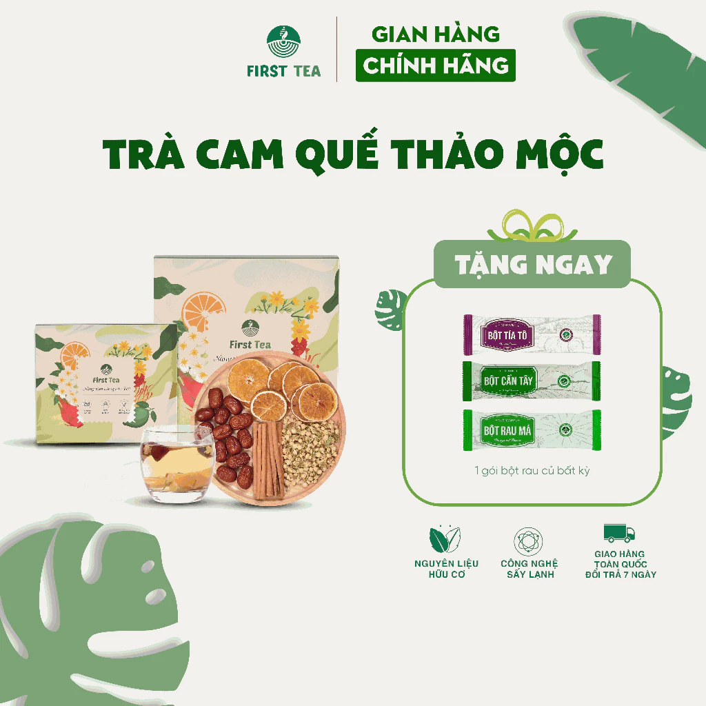 Trà Cam Quế Thảo Mộc First Tea, Set 15 Gói, Set 30 Gói.