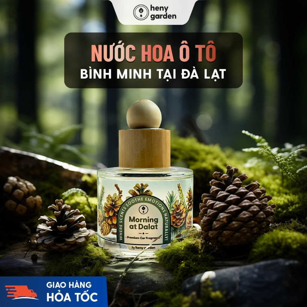 Nước Hoa Ô Tô Mùi Gỗ Morning At Da Lat HENY GARDEN - Nước Hoa Xe Hơi, Tinh Dầu Thơm Xe Ô Tô Khử Mùi, Chống Say Xe