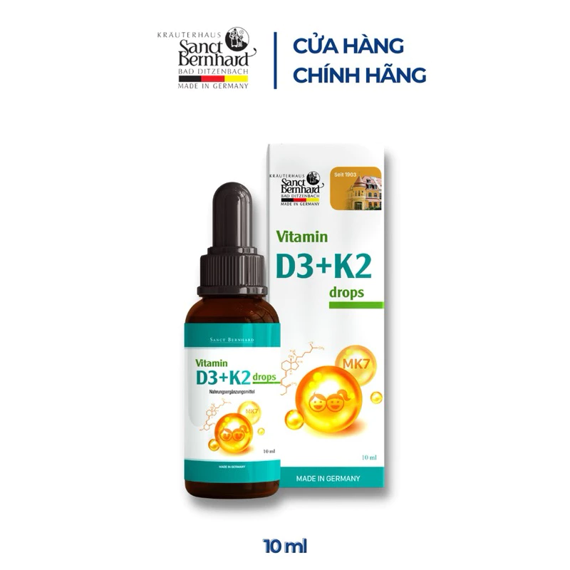 Vitamin D3 K2 Drops Sanct Bernhard 10ml / 20ml chính hãng