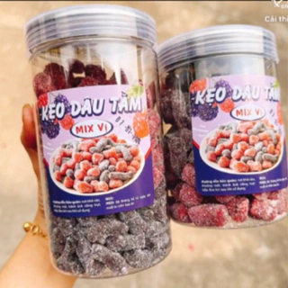 Kẹo Dâu Tây Mix Kẹo Dâu Tằm Đặc Sản Đà Lạt Đóng lon 400Gr