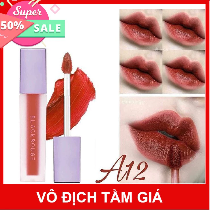 Son Black Rouge A12 màu đỏ gạch ver 2 nắp tím