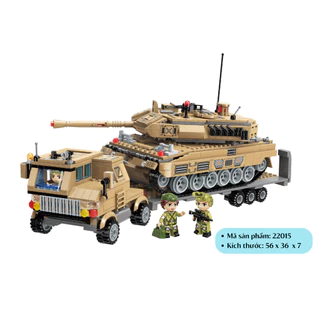 Đồ chơi - Bộ đồ chơi xếp hình mô hình xe vận chuyển xe tăng Thunder 22015 - QMAN