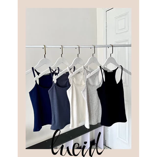 📍 [ẢNH TỰ CHỤP ] Áo hai dây , ba lỗ , tanktop chất thun gân mát dáng dài basic nhiều màu lucid