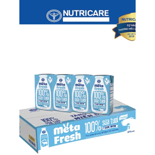 Thùng 12 LỐC sữa tươi Nutricare Meta Fresh Ít Đường sữa non tăng cường miễn dịch (110ml)