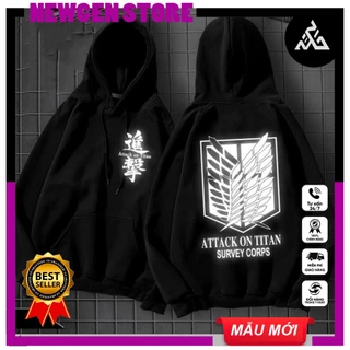 Áo Hoodie Anime Attack On Titan - Mẫu hình Logo Đôi cánh tự do Phản quang newgen.store