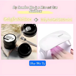 combo máy hơ gel gắn móng nail box máy hơ sun mini