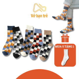 Tất Caro ngũ sắc VOBANTRE cổ trung cho nữ chất thun cotton co dãn