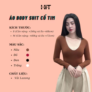 😍ÁO BODY SUIT CỔ TIM😍 - Chất liệu: Vải Lazong - Thương hiệu: HiT Fashion