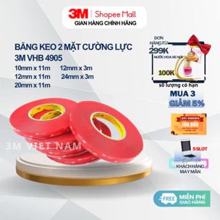 Băng keo cường lực 2 mặt 3M™  VHB 4905 - Keo màu trong kết dính cao