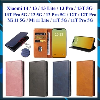 Bao da Xiaomi 14, 13, 13 Lite, 13 Pro, 13T, 13T Pro, 12, 12 Pro, 12T Pro, 11 5G, 11 Lite, 11T, 11T Pro nắp gập, đựng thẻ