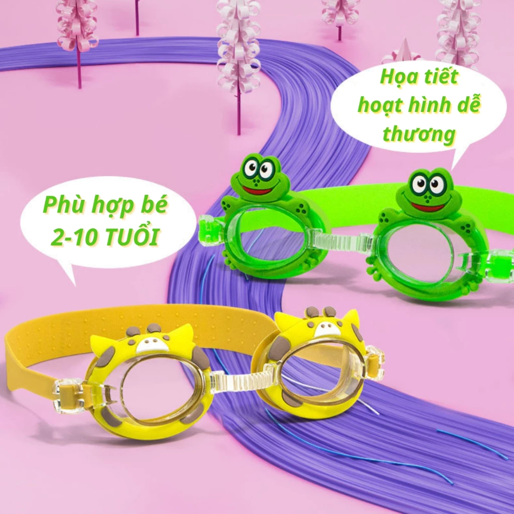 Kính bơi trẻ em Haizid cao cấp chống lóa, chống tia UV họa tiết hoạt hình đáng yêu cho bé trai bé gái