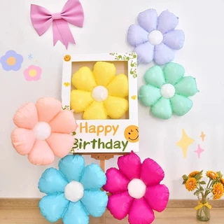 Bóng tráng nhôm hình hoa cúc màu pastel phong cách Hàn Quốc Happy accessories 
mẫu mới dùng trang trí sinh nhật cho bé