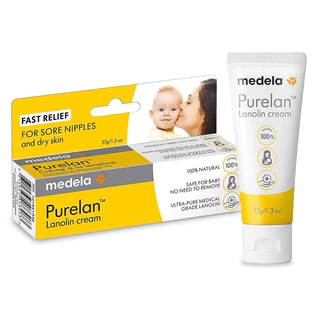 Kem bôi nứt đầu ti, nứt cổ gà, làm mềm da khô Medela Purelan Lanolin Nipple Cream 37g.