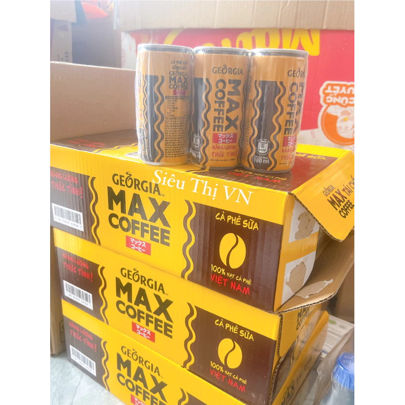 Thùng 24 lon Cà Phê Sữa Uống Liền Georgia Max Coffee 180ml