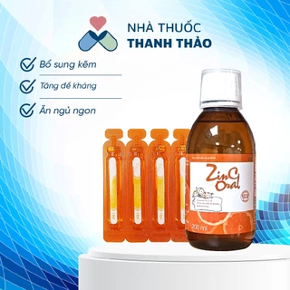 Chai Uống Bổ Sung Kẽm Giúp Trẻ Ăn Ngon Miệng Tăng Cường Đề Kháng Kẽm Zinc Oral - Ống/ Chai 200ml