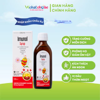 Siro Bổ Sung Betaglucan, Vitamin C - Orzax Imunol Syrup, Tăng Cường Sức Đề Kháng, Giúp Trẻ Phòng Ho, Giảm Ốm Vặt - 150ml