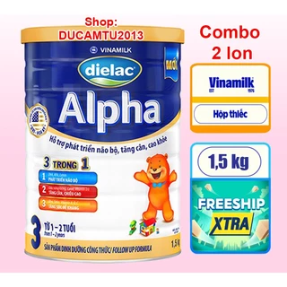 COMBO 2 LON SỮA BỘT DIELAC ALPHA 3 1,5KG HSD 2026