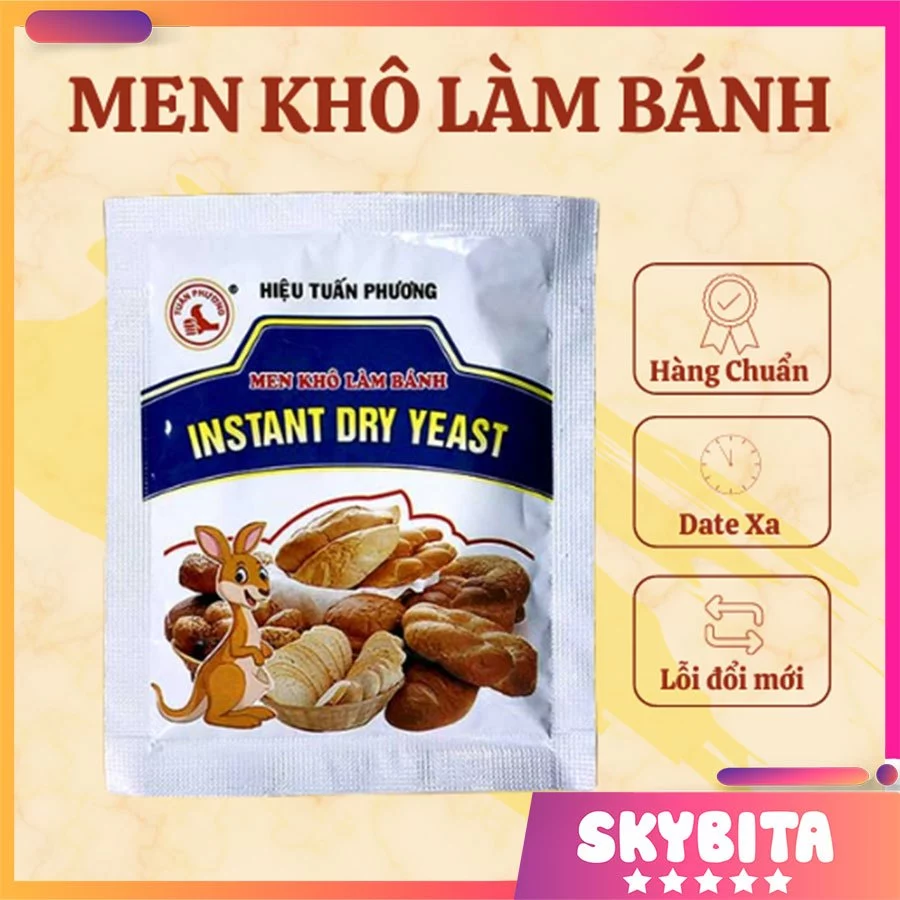 Men nở/men khô làm bánh [gói 10gr] –  Bột nở con chuột chuyên dùng làm bánh mỳ, bánh bao
