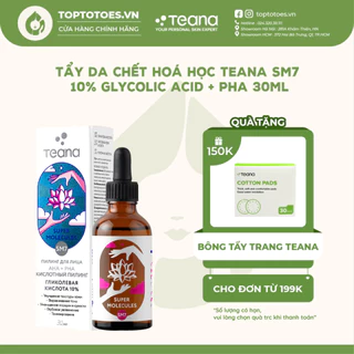 Tẩy da chết hoá học Teana 10% Glycolic Acid SM7 Super Molecules AHA + PHA Peel giảm mụn và làm sáng da - 30ml