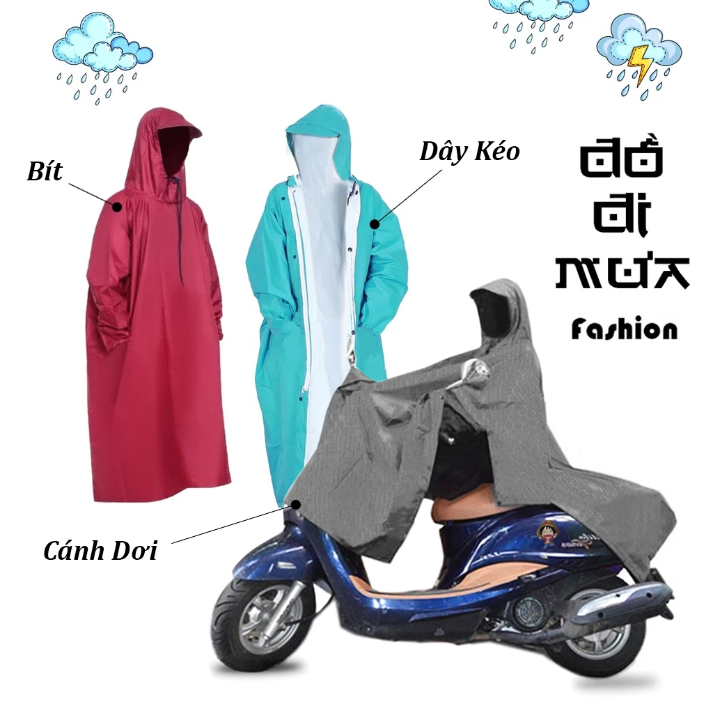 Áo Khoác Đi Mưa Phong Cách Hàn Quốc Có Dây Kéo Chống Thấm Nước ( Mang được Balo, Áo Mưa Măng tô Nam Nữ, Sinh Viên, ...)