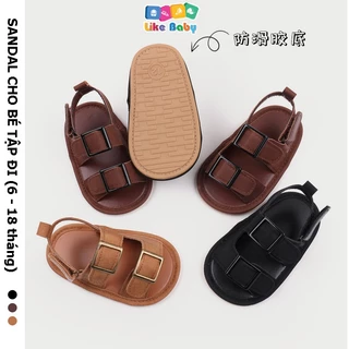 Giày tập đi Sandal cho bé trai bé gái từ 0-12 tháng đế mềm chống trơn trượt phong cách Hàn Quốc D152