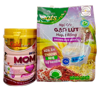 [Combo 2 món]Sữa bầu Goldlay Mama 900gr dinh dưỡng cho bà mẹ mang thai và cho con bú,kèm ngũ cốc lợi sữa