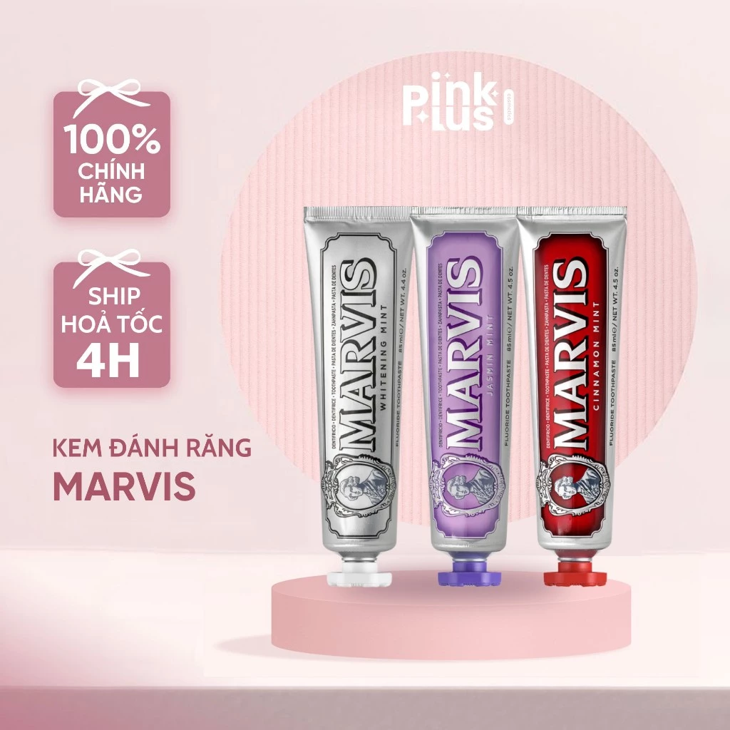 [Màu trắng] Kem đánh răng Marvis trắng răng Ý 85ml