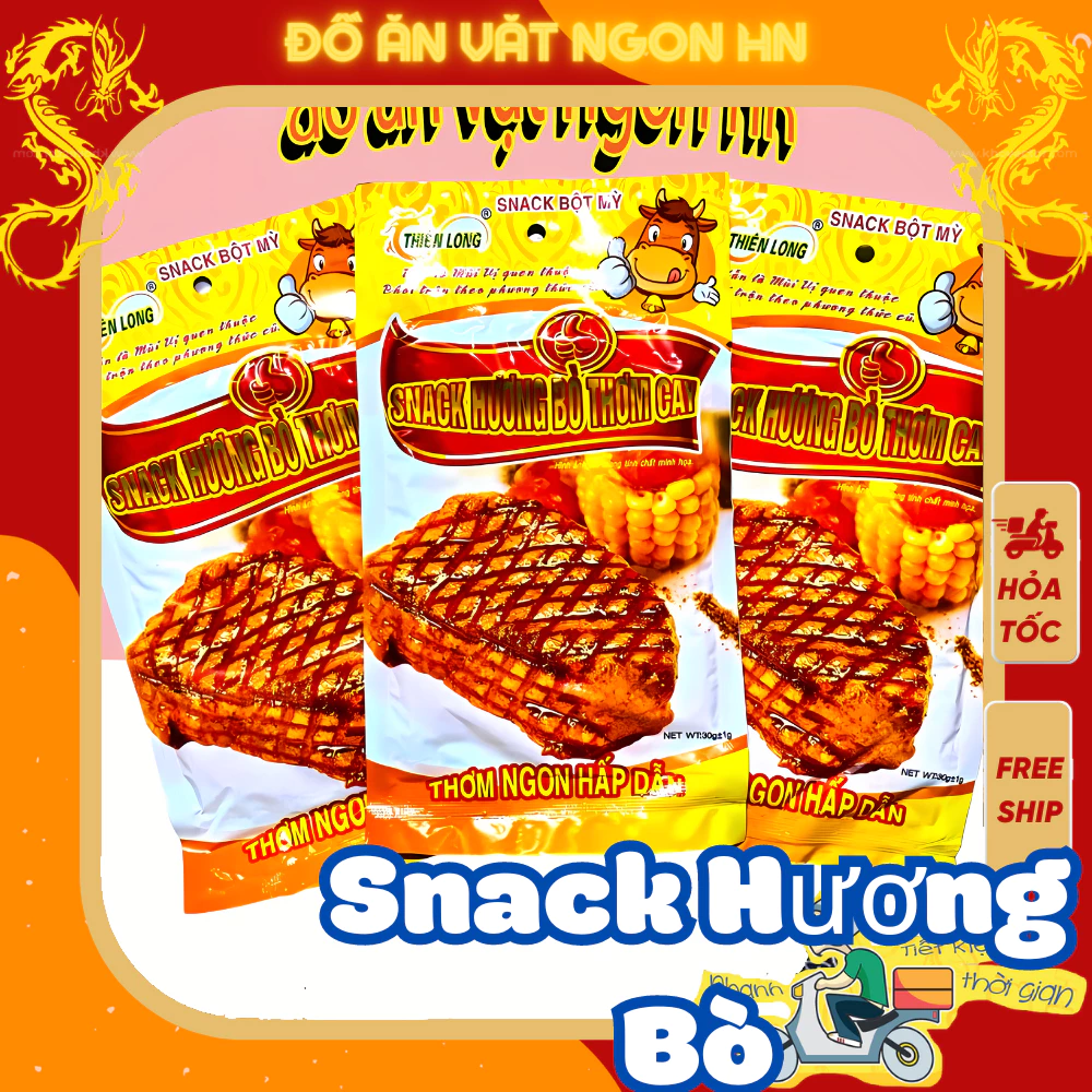 Snack hương bò 10 gói tăm que cay ăn vặt cổng trường giá rẻ