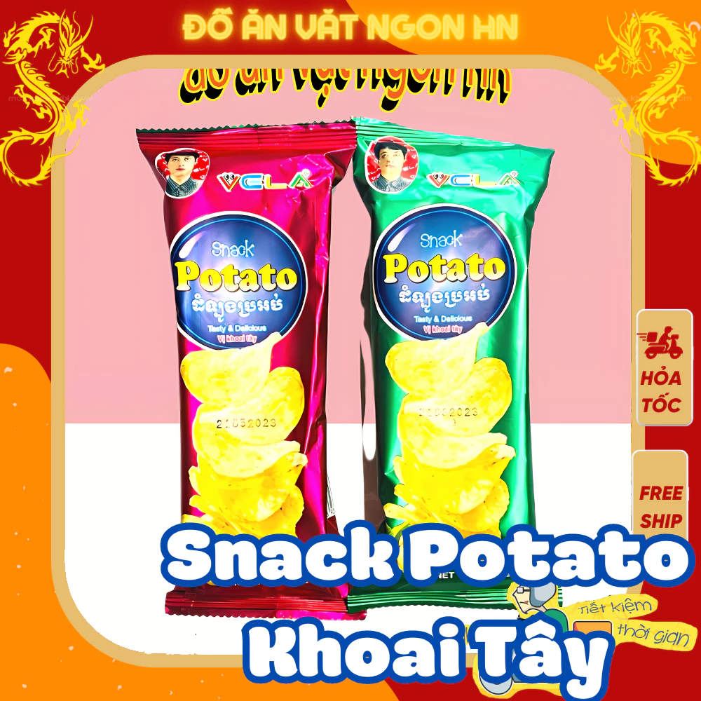 Snack potato khoai tây lát vela bim bim ăn vặt cổng trường ngon giòn giá rẻ