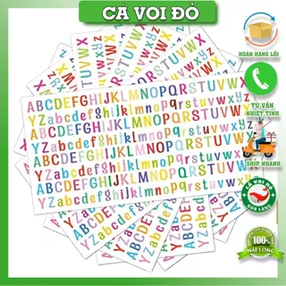 Tấm sticker chữ dán cái, nhãn dãn nhiều màu