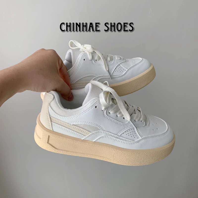 Giày sneaker thể thao trắng thoáng khí tăng chiều cao phong cách trẻ trung năng động cho nữ Ulzzang đi học đi chơi G004