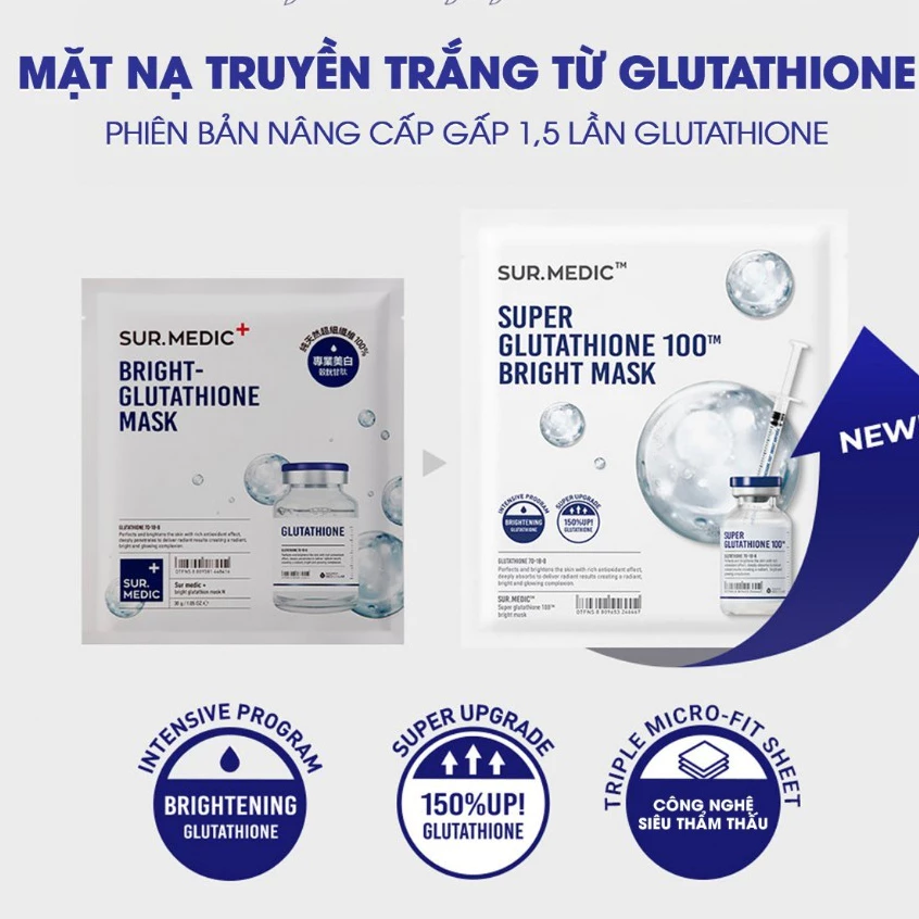 Mặt Nạ Dưỡng Trắng Sur.Medic+ Bright Glutathione Mask 23g