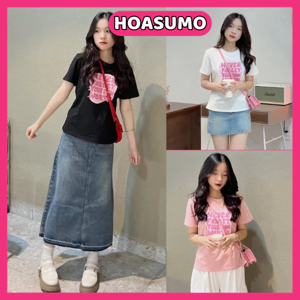 Áo babytee nũ phom fit chất cotton khô NEVER FORGET cá tính HA972