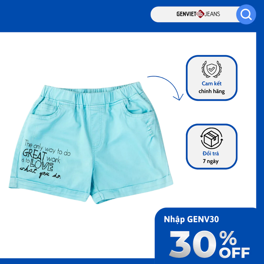 Quần shorts Genviet bé gái IQ423K8352