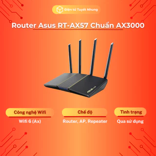 Router Asus RT-AX57 Chuẩn AX3000, Qua Sử Dụng, Có Mesh, 2 Băng Tần - Router Wifi Lỗi 1-1 3 Tháng