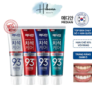 Kem Đánh Răng Giúp Trắng Răng, Giảm Ố, Loại Bỏ Mùi Hôi Median Dental IQ 93% Toothpaste 120g