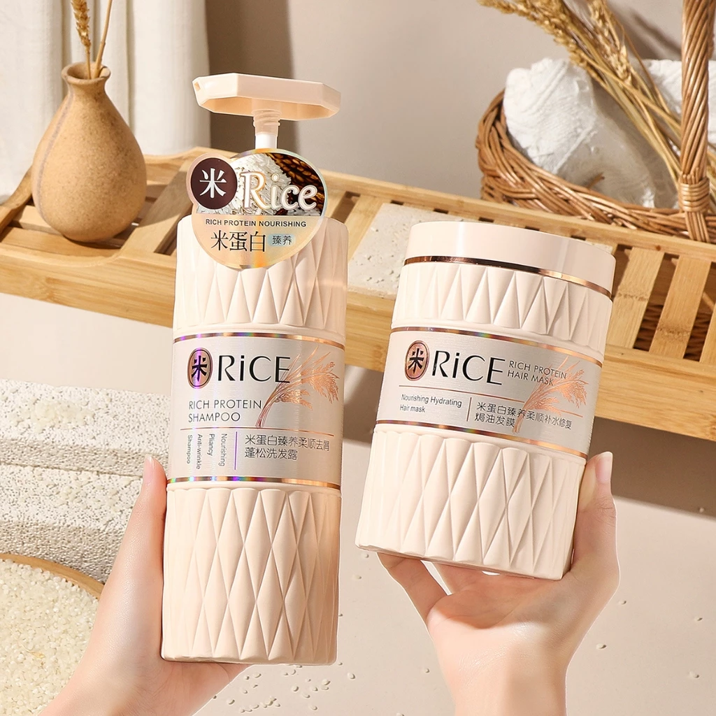 Combo Dầu Gội Dầu Xả Tóc Rice Hương Nước Hoa Làm Mượt Tóc, Phục Hồi Tóc Hư Tổn