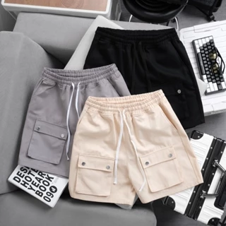 Quần Short Kaki Túi Hộp Nam Nữ Dây Rút Unisex