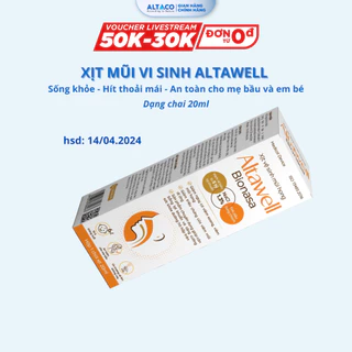 Xịt vệ sinh mũi họng Altawell Bionasa giảm ngạt mũi, dùng được cho mẹ bầu và em bé (chai 20ml)