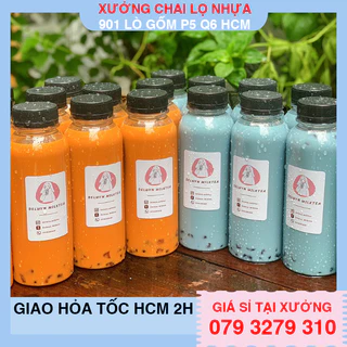 COMBO 50 chai nhựa tròn 330ML đựng chè dưỡng nhan nắp có grati