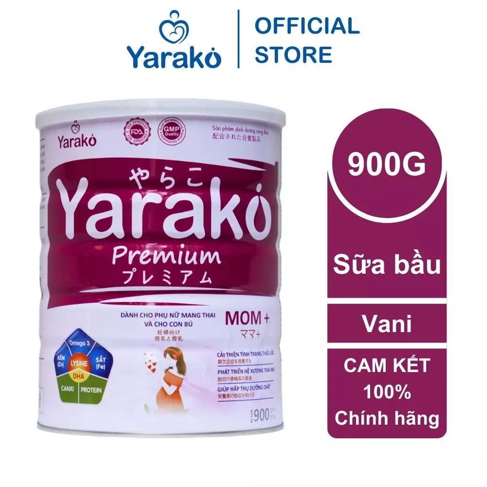 Sữa Bầu YAROKO PREMIUM MOM+ Dành Cho Phụ Nữ Mang Thai Và Cho Con Bú Hộp 900g