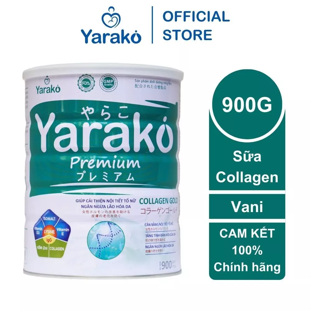 Sữa Collagen YARAKO PREMIUM COLLAGEN GOLD Giúp Cải Thiện Nội Tiết Tố Nữ Ngăn Ngừa Lão Hóa Da  900g