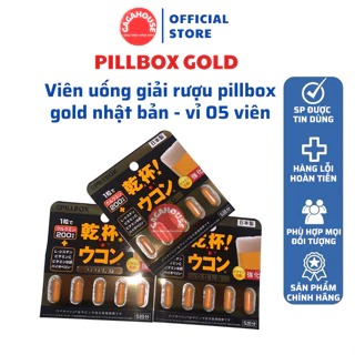 Viên Uống Giải Rượu Pillbox Gold Nhật Bản - Hộp 05 viên