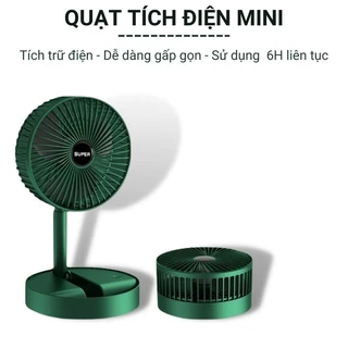 Quạt Super mini -GONA - tích điện để bàn gấp gọn tiện dụng 3 cấp độ