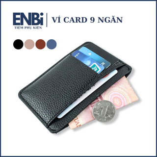 Ví Da Mini Đựng Thẻ ATM Card Visit Nam Nữ Có 9 Ngăn Chất Liệu PU Leather