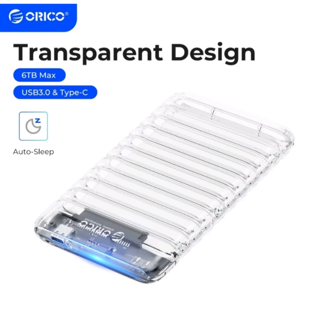 Box ổ cứng Orico, 6Gbps 6TB UASP Type C  SATA Sang USB 3.1 6Gbps (2139C3-V1) - Dùng cho SSD/HDD 2.5"