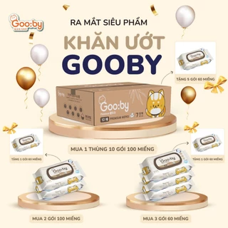 [1 Thùng Có Tặng Quà] Khăn ướt Gooby Premium 100 tờ HOẶC 60 tờ mềm mịn, an toàn cho bé