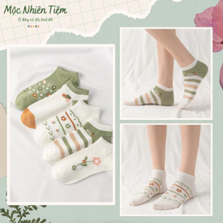 Vớ/Tất Nữ Mắt Cá Cotton Họa Tiết Tổng Hợp – Êm Mềm, Thoải Mái, Thoáng khí – Phong Cách Dễ Thương - Mua Ngay trên Shopee!