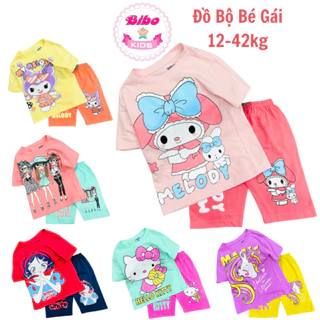 [12-42kg]Đồ bộ bé gái size đại in hình gấu dâu,elsa chất thun cotton siêu mềm mịn mát, thấm hút mồ hôi.Đồ mặc nhà bé gái